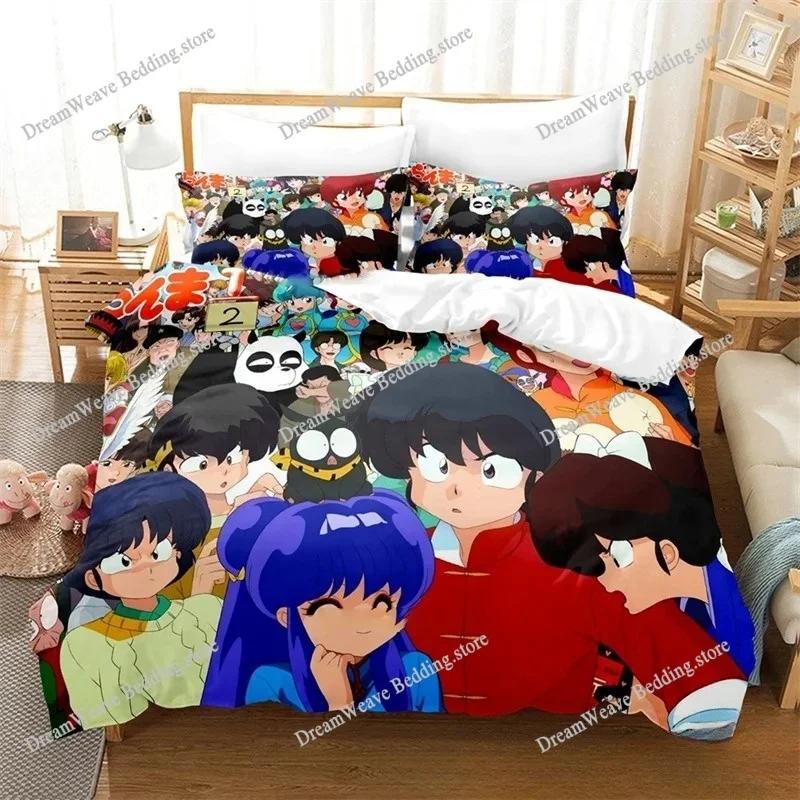 Fashion 3D Print Anime Bed Sheet Ranma 1/2 Bedding Set Single Twin Full Queen King Size Bed Set Adult Kid Bedroom Duvetcover9639
