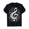 Musician Pianist Music Notes Keyboard Treble Clef Piano T-Shirt 100% Cotton Quality Cotton