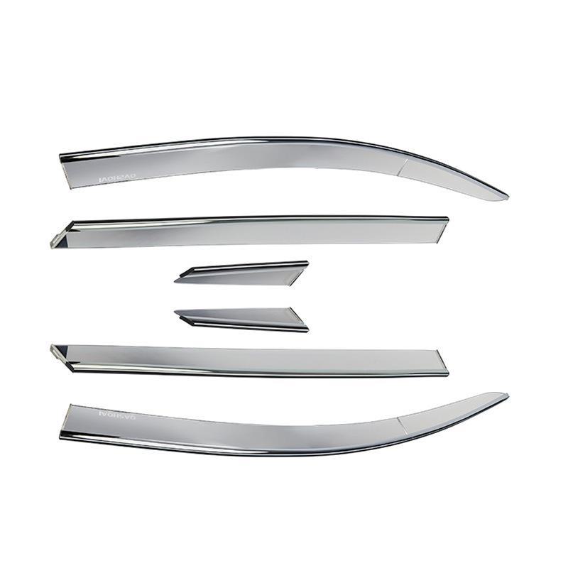 Geely Binyue Boyue X Window Sun & Rain Shield with Silver Laser Logo - 6-Piece Set