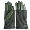 Damen Strick-Rippen-Lederhandschuhe: Herbst/Winter Warm Radfahren Plus Samt Echtes Leder