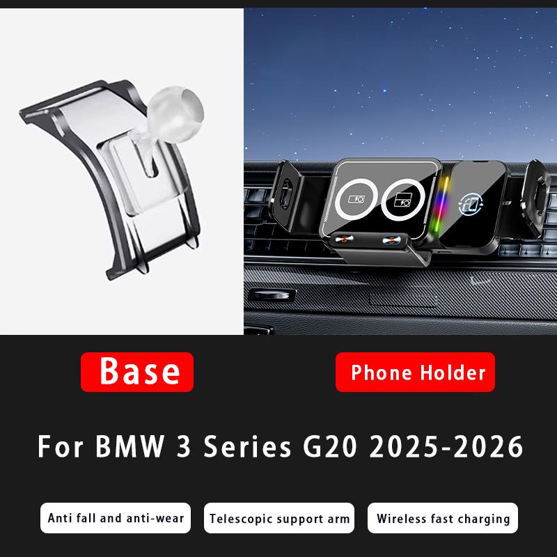 For BMW 3 5 7 Series X3 X4 X5 X6 X7 X3M X4M Z4 2019-2026 Car Wireless Charger Stand Fold Screen Fast Charging