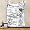 Monaco Grand Prix Circuit Map Formula 1 Race Illustration Patterned Tapestry for Bedroom and Living Room Home Decor Sofas