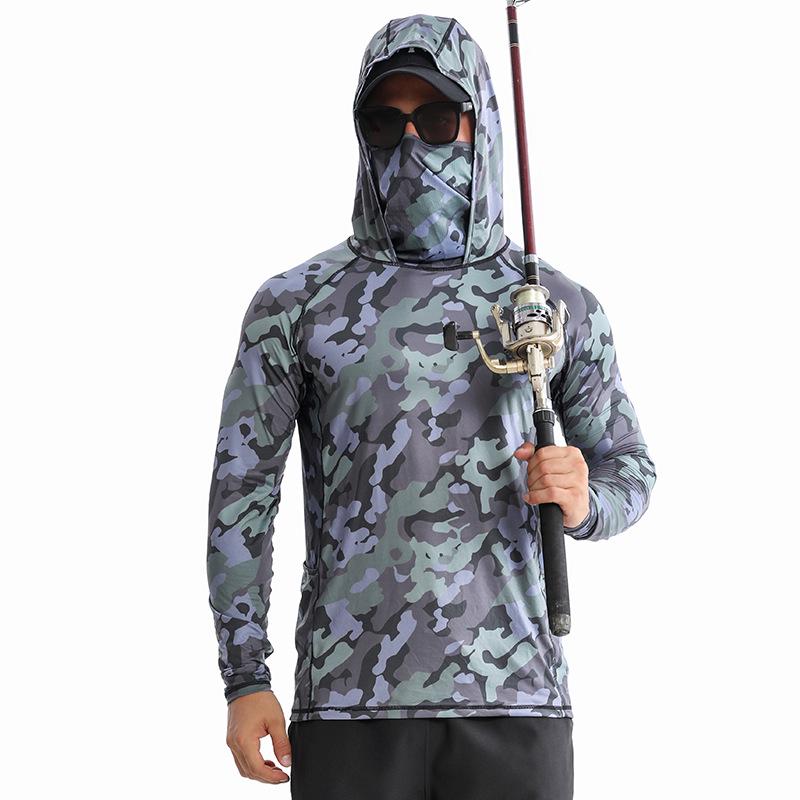 Men's Summer 25 Quick-Dry Breathable Hooded Fishing Sun Protection Clothing with Mask