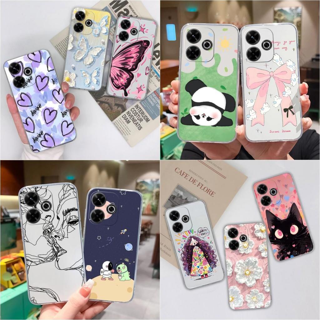 Populární pouzdro s graffiti motýlem pro Xiaomi Redmi 13 13C 14C A3 Note 13 Pro K70E K60 Ultra Nový kryt Měkký silikonový Ochrana proti pádu Průhledné pouzdra na telefon pro Redmi