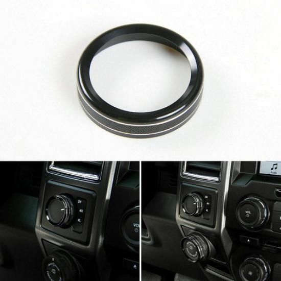 7PC Headlight Volume Air Condition Switch Knob Ring Trim For Ford F150 XLT 2016+