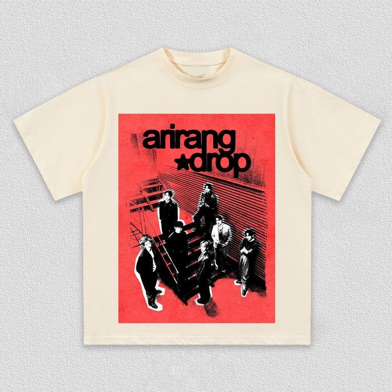 2026 Summer Hot Sale BTS Arirang Drop Graphic T-shirt Y2K Unisex Harajuku Hip Hop Punk T-shirt Cotton Gothic Round T-shirt