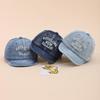 2026 Spring Kids' Letter Embroidery Denim Baseball Cap - Unisex Baby Casual Soft Brim Fashion Hat