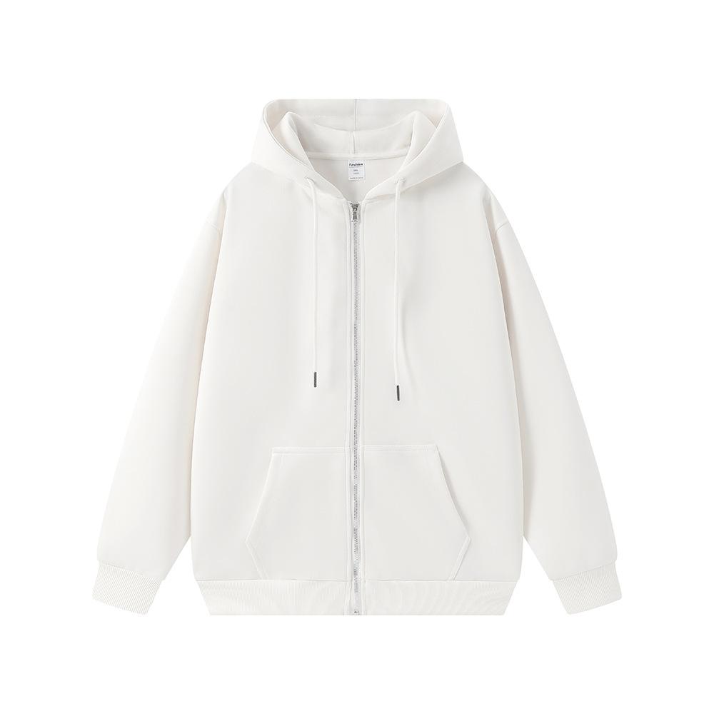 Kofta Sweatshirt Herr Vår Höst Lättvikt Par Dubbel Dragkedja Mångsidig Mode Enfärgad Streetwear Ungdomstrend Huvjacka