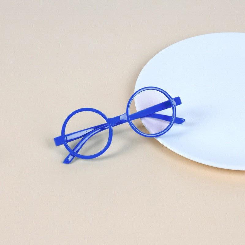 Korean-Style Fashionable Round Frame Decorative Glasses for Kids - No Lenses, Unisex Trendy Glasses for Boys and Girls