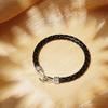 Martin Hook Black Leather Bracelet (C2403AC1194_BK)
