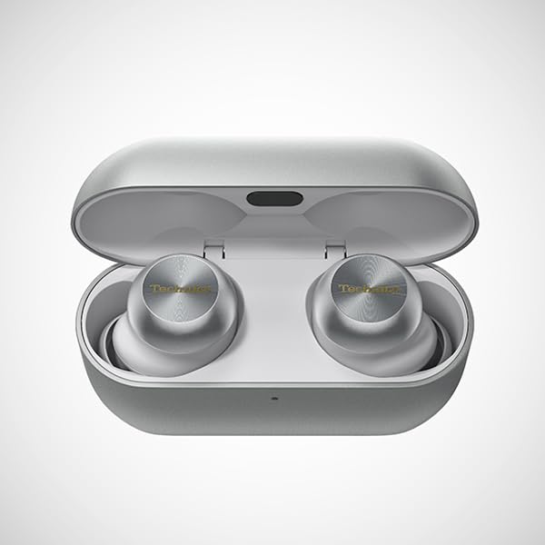 Technics EAH-AZ100-S Silver Wireless Earbuds with Noise Cancelling, 3-Device Multi-Point Support, and High-Resolution Audio Playback