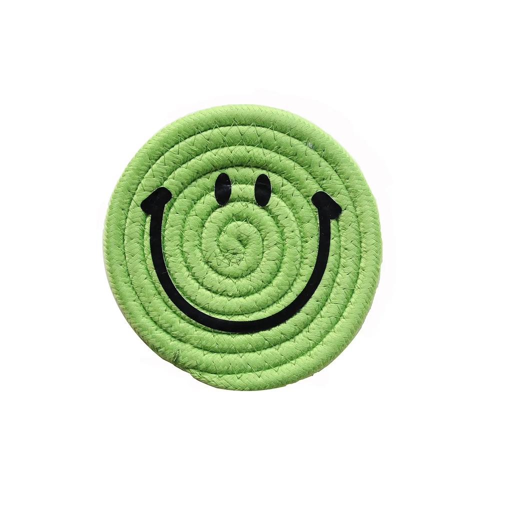Smile Face Cup Coaster Coffee Drinks Table Mat Protective Placemat Cup Holder Heat Insulation Pad Kitchen Accessories Home Decor