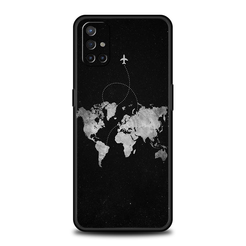 Phone Case For OnePlus 12 11 10 9 Pro 9T 12R 10R 9RT 10T 8T 8 7 6T 7T Nord 2T CE 2 5G Cover Cartoon World map scenery direction