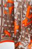 Women' Scarf 90X90 Brown and Orange - Geometric Pattern in an Artistic Style