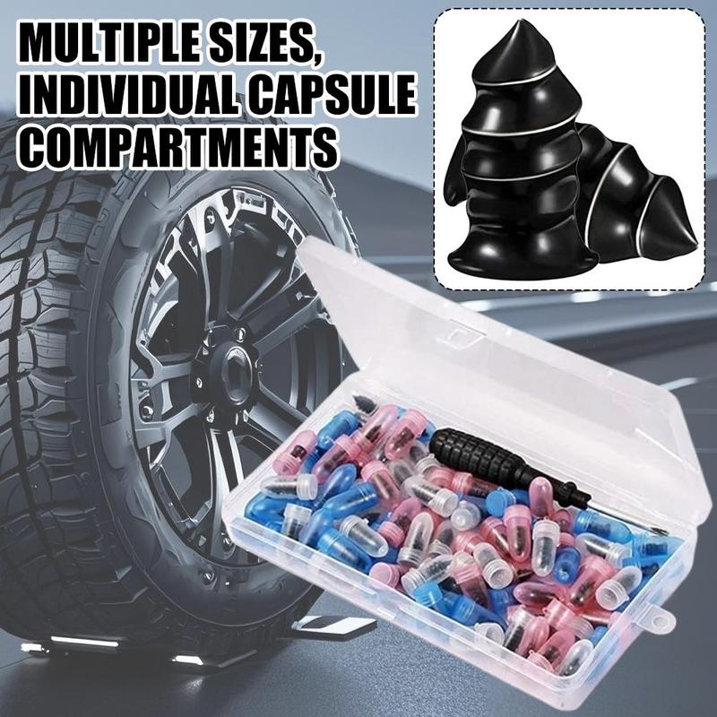 Tubeless Tire Patch Tire Repair Screws Puncture Set for Car Motorcycle, Vacuum Tubeless Tyre Rubber Nail Repair Tools Kit