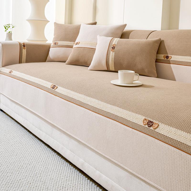

Chenille Sofa Cushion Straight Row Living Room Sofa Cover Universal Non-Slip High-End Home Dust Cushion Backrest Cover Cloth 70x70