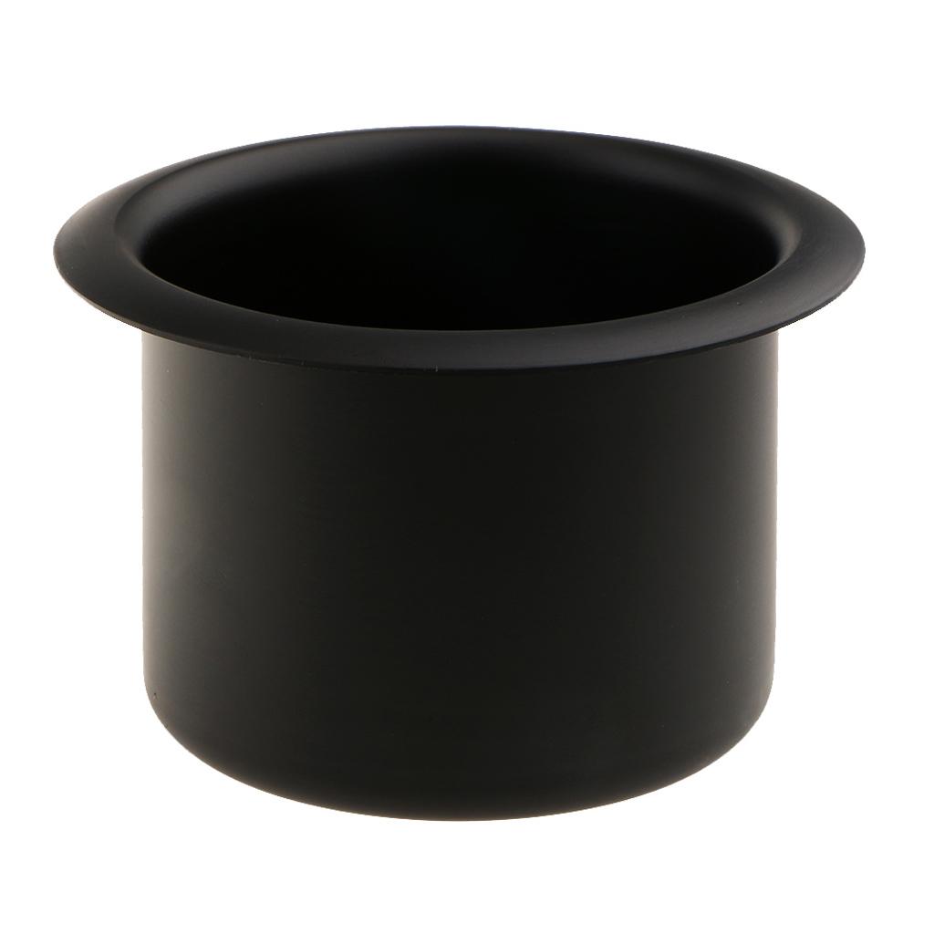 Aluminum Cup Drink Holder for Marine, Boat, RV, Camper, Trailer, Motorhome - Inner Diameter: 80mm/ 3.31inch, Black
