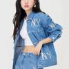 New MLB SS24 Denim Jacket Unisex Light Blue 3ADKB0141-50BLL