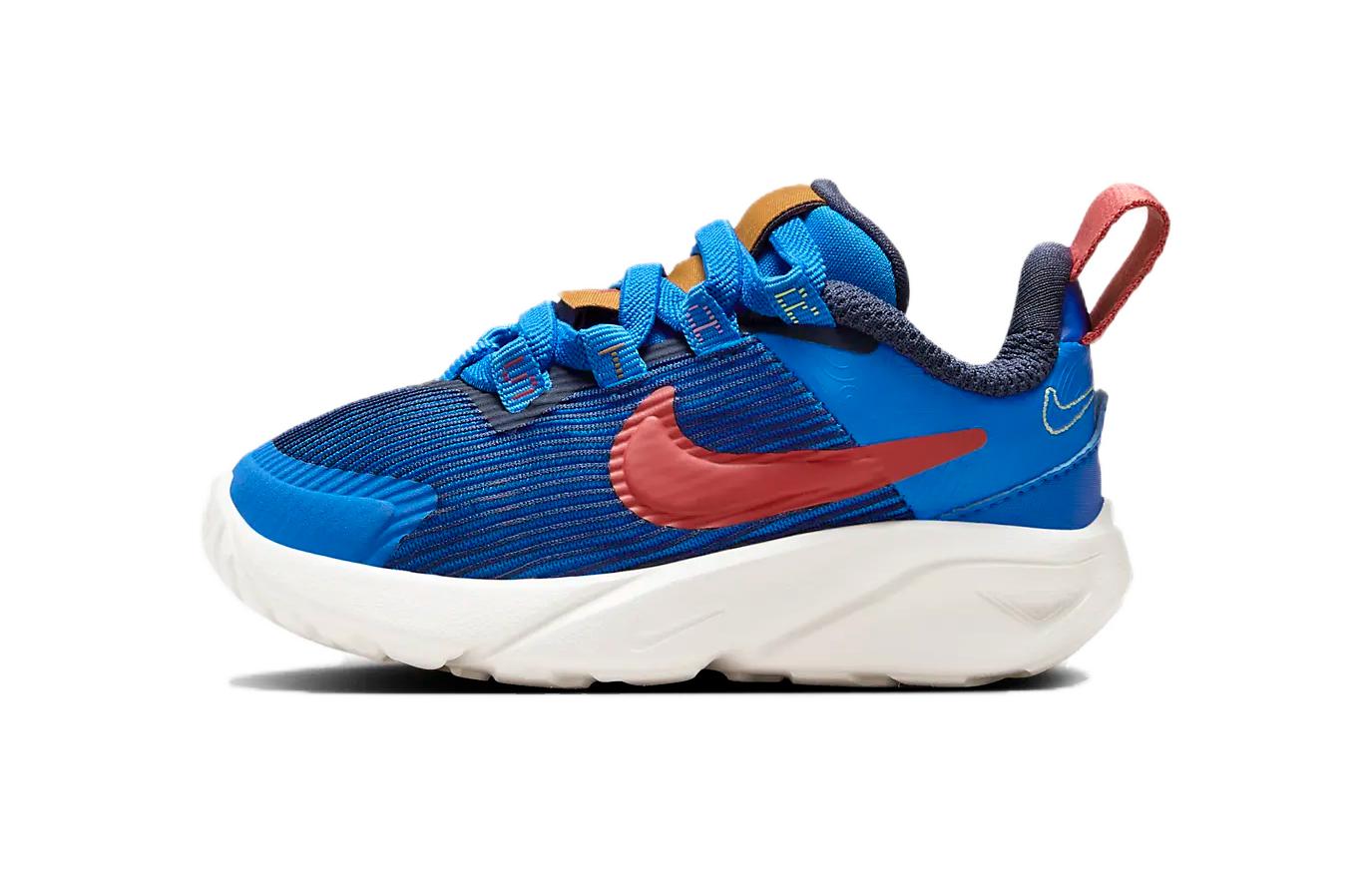 

Nike Star Runner 4 Cushioning, Wear Resistant Low top Toddler Shoes Blue Red Infant And Toddler FB7578-400 23.5