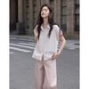 Demana Women's College Style Striped Jacquard Pleated Shirt