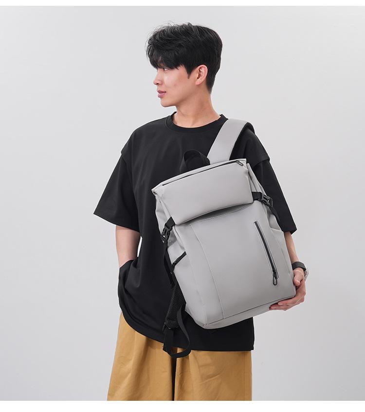 Minimalist Water-resistant Leather Backpack - Ideal for Men, Students, and Commuters