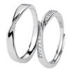 Mobius Zirconia Diamond Adjustable Couple Rings - Elegant Men's & Women's Wedding Bands