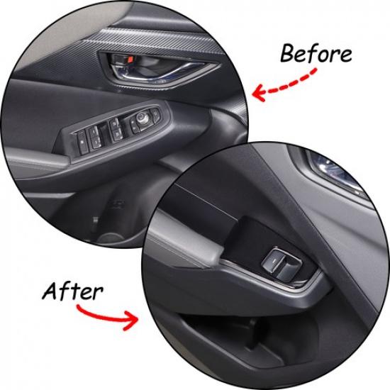 Glänzendes Piano-Schwarz Fensterheber-Schalter Verkleidung Aufkleber für Subaru Crosstrek 2024+