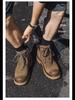 2024 Men's Genuine Leather Martin Boots: Breathable Autumn Workwear & Motorcycle Footwear for Mountaineering