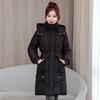 Winter new cotton-padded clothes for women's casual medium and long waist thickened down cotton clothes over the knee European and American coats