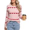 Europe, America, autumn and winter new hot-selling sweaters women's  Valentine's Day love round neck pullover knitted sweater top
