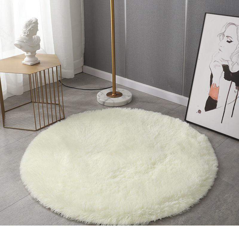 Super Soft Plush Round Rug Mat Fluffy White Carpets For Living Room Home Decor Bedroom Kid Room Decoration Salon Thick Pile Rug