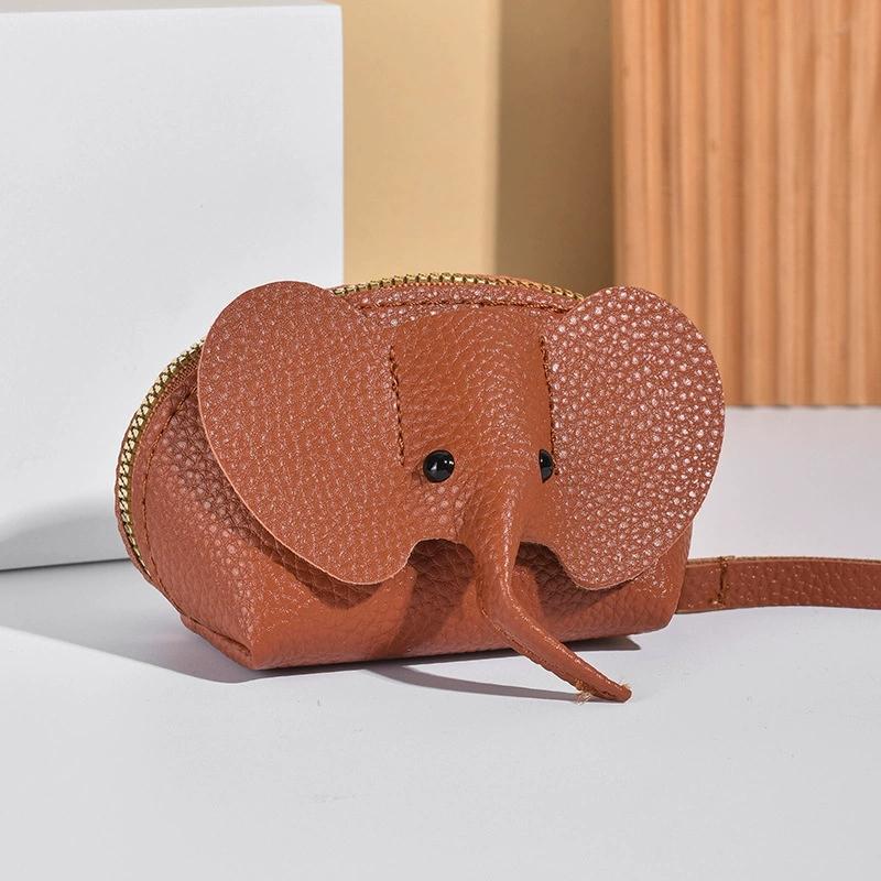 Kožená taška na peníze Pu Leather Peněženka Dámská Peněženka na mince s kroužkem na klíče Multifunkční úložné tašky na zip Pouzdro na klíče