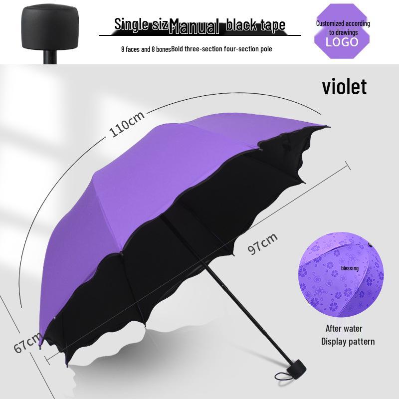 Automatic 60-Rib Folding Umbrella with UV Sun Protection