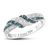 „I Love You“ Luxus-Smaragd-Diamantring Wunderschöner Damenring mit klassischem Schmuckzubehör