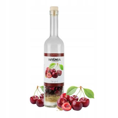Sticlă 500ml Cu Fructe Lichior Propriu - Vișine Lichior de Casă Fă-l Singur