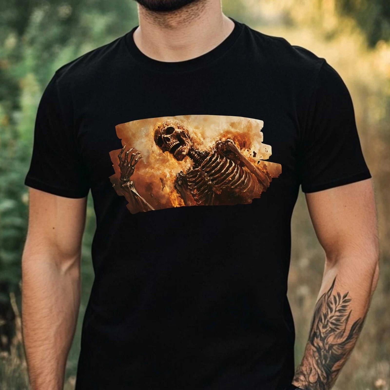 T-Shirt Herren Skelett Höllenkreatur Motiv Baumwolle Größe XS bis 5XL XS