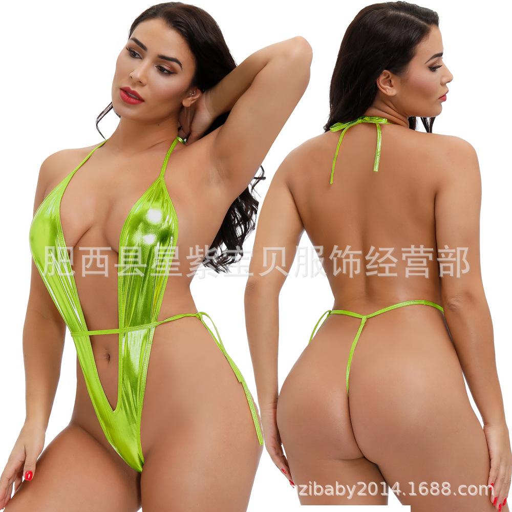 European and American style sexy and romantic lingerie, deep V-neck and backless lace-up jumpsuit for export 7001