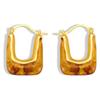 Irregular Shape Resin Earrings Vintage Style Geometric Earrings Ear Buckles  Girls Jewelry