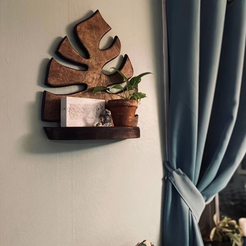 Wall Mounted Plant Wall Hanging Wooden Storage Rack Wall Decoration Frame  Potted Plant