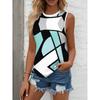 Fashion vest printed 3D printed women's summer casual round neck vest