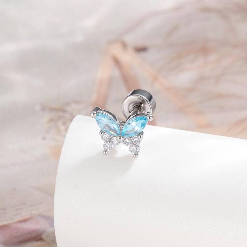 Puncture Earrings Sweet Cartilage fashion Earrings Earrings with Cute and Butterfly High-end Creative Accessories