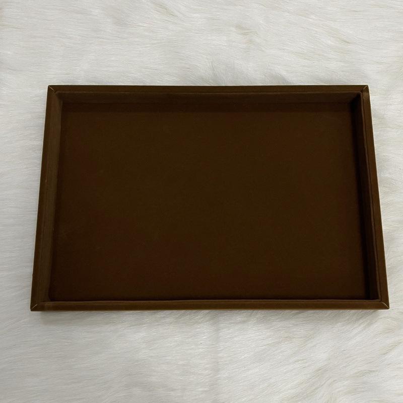 Роскошный бархатный лоток-дисплей для серег и браслетов кофейный