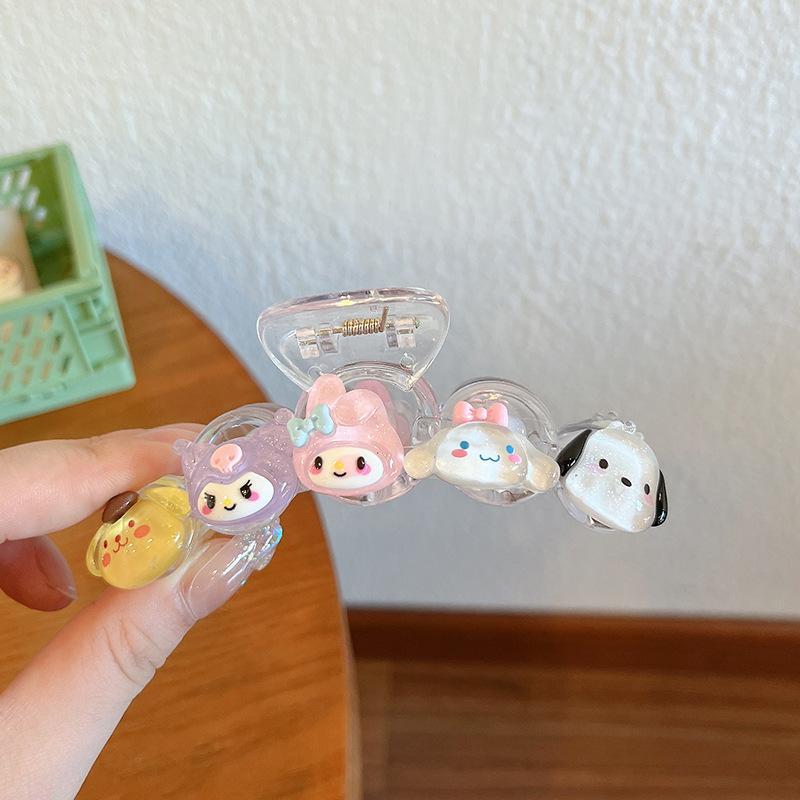 Transparent Cartoon Sanrio Shark Clip Summer Large Kulomie Grab Clip Hairpin Back Head Hair Accessories Headgear Hairpin