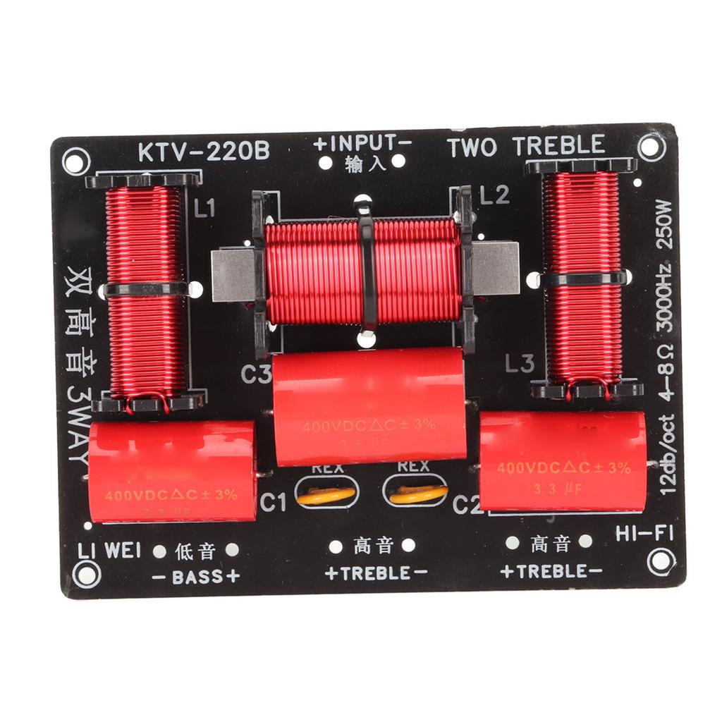 3 Yollu Geçiş Filtresi Profesyonel PCB Tiz Bas Ses Frekans Bölücü KTV Hoparlörleri İçin 250W