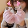 Kawaii Knitted Gloves Cute Cartoon Embroidered Bear Touchscreen Glove for Women Autumn Winter Warm Shopping Knit Soft Gloves