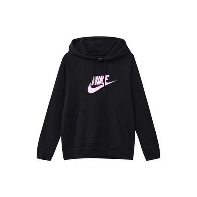 Casual Sports Fleece Hooded Pullover Sweatshirt Women Sweatshirt Black DJ4127-010