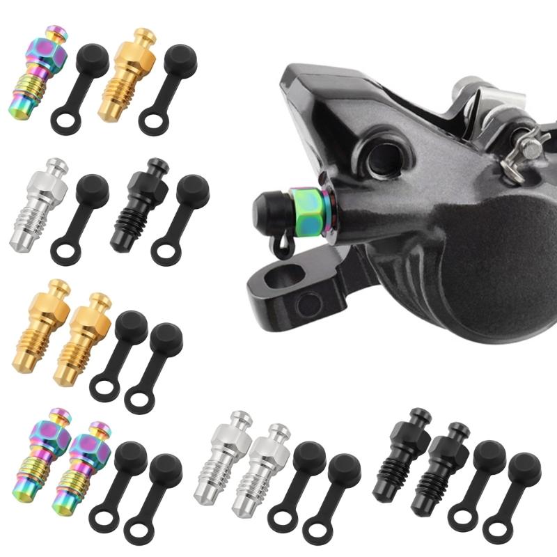 Motorcycles Brake Caliper Bleed Screw Bleeding Bleed Nipple Screw with Dust Caps Disc Brake Caliper Exhaust Screw
