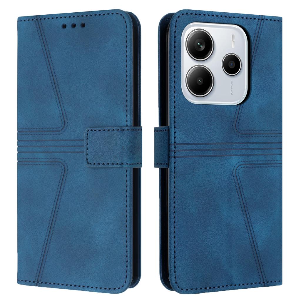 For Xiaomi Redmi Note 14 4G (163.25mm) Case Triangle Imprinted Anti-Scratch Phone Wallet Cover