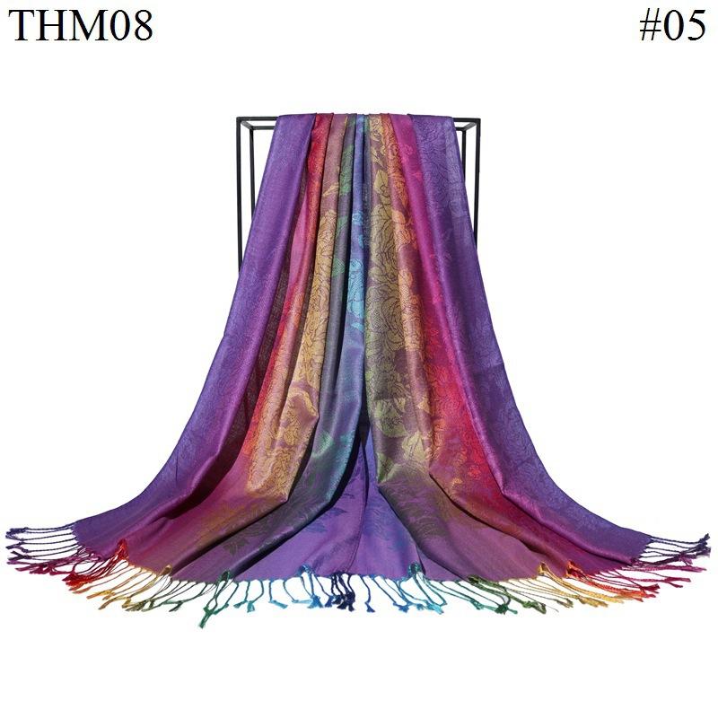 Designer Head Scarfs Ethnic Style Fringed Shawl Other Scarves & Shawls Hijab Ethicon Soie Scarf for Women