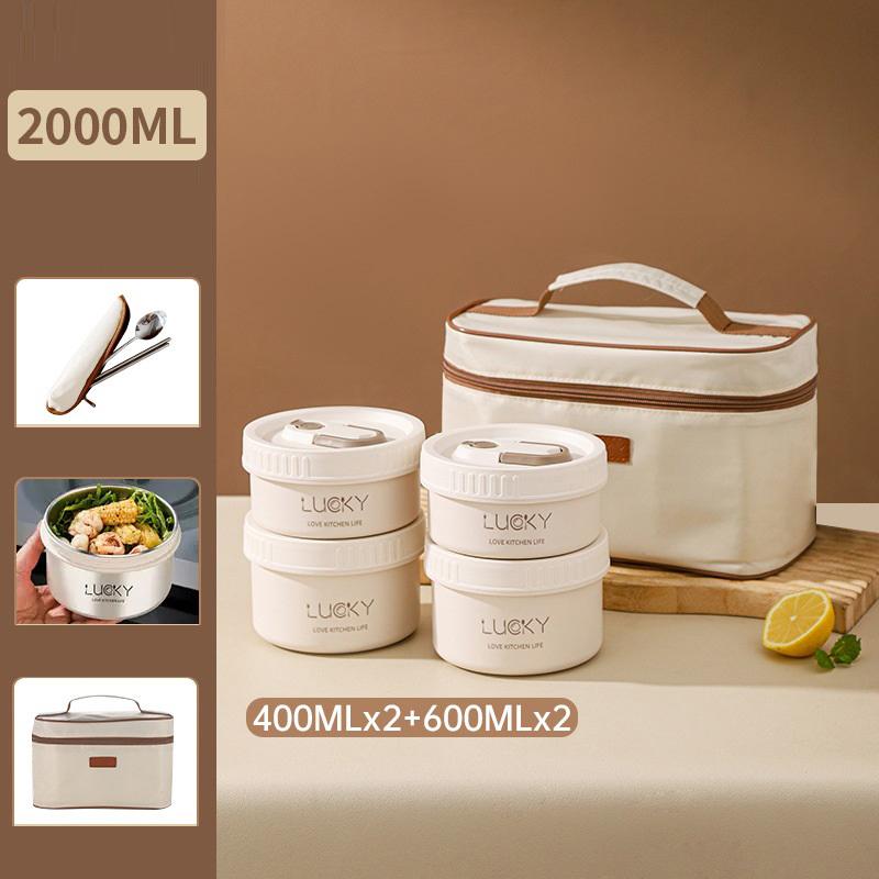 1Set Lunch Box Portable Insulated Lunch Container Set Stackable Bento Stainless Steel Lunch Container